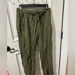 Old Navy green linen pants